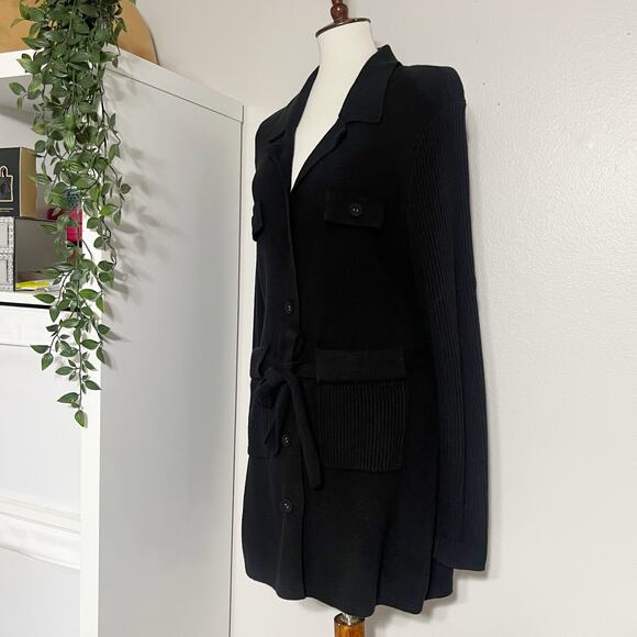 CAbi #6174 Women's Black Notched Lapel Collar Jackie Cardigan Sweater‎ Size L - Picture 8 of 12